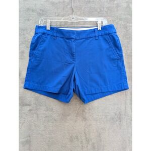 JCrew Chino Shorts‎ Women 8 Blue Cotton Casual Summer Classic Preppy
